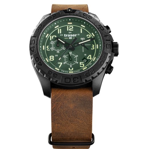 TRASER P96 OUTDOOR PIONEER EVOLUTION CHRONO GREEN LEATHER - SPORT - BRANDS