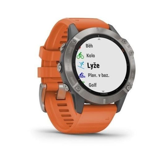 GARMIN FENIX6 PRO SAPPHIRE, TITANIUM/ORANGE BAND (MAP/MUSIC) 010-02158-14 - GARMIN - ZNAČKY
