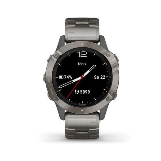 GARMIN FENIX6 PRO SAPPHIRE, TITANIUM/TITANIUM BAND (MAP/MUSIC) 010-02158-23 - GARMIN - BRANDS