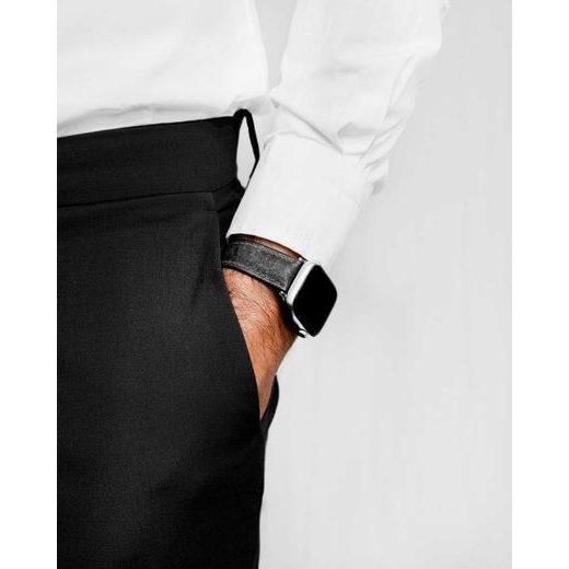 ŘEMÍNEK HIRSCH STONE PRO APPLE WATCH - ČERNÝ - STRAPS - ACCESSORIES