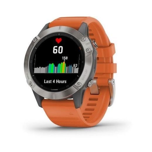 GARMIN FENIX6 PRO SAPPHIRE, TITANIUM/ORANGE BAND (MAP/MUSIC) 010-02158-14 - GARMIN - ZNAČKY