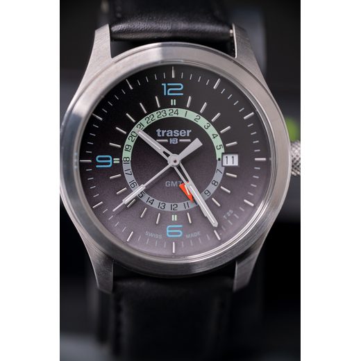 TRASER AURORA GMT SILVER - LEATHER - CLASSIC - BRANDS