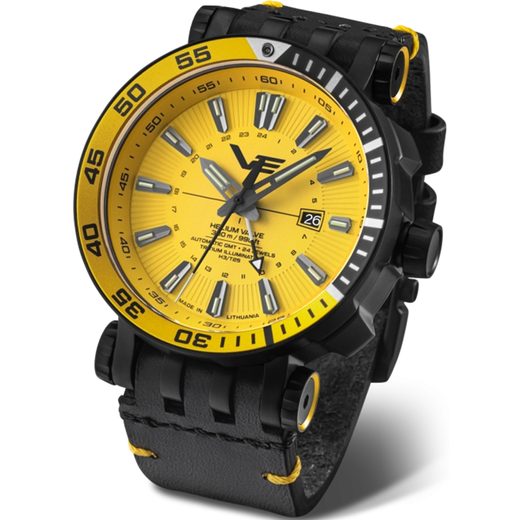 VOSTOK EUROPE ENERGIA ROCKET AUTOMATIC GMT NH34-575C719 - ŽLUTÝ GUMOVÝ ŘEMÍNEK - ENERGIA ROCKET - ZNAČKY