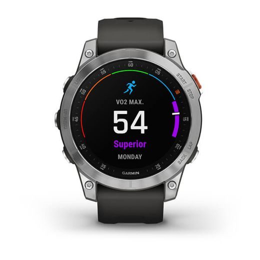 GARMIN EPIX™ PRO GLASS, SILVER/ GRAY SILICONE BAND - 010-02582-01 - EPIX - BRANDS