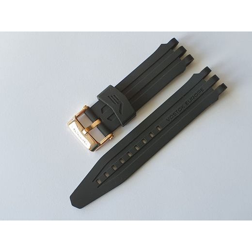 SILIKONOVÝ ŘEMÍNEK VOSTOK EUROPE PRO ENERGIA NH35-575E282 - ČERNÝ/ZLATÁ SPONA - ŘEMÍNKY - OSTATNÍ