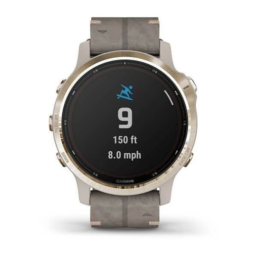 GARMIN FENIX6S PRO SOLAR, LIGHTGOLD/SUEDE BAND (MAP/MUSIC) 010-02409-26 - GARMIN - ZNAČKY