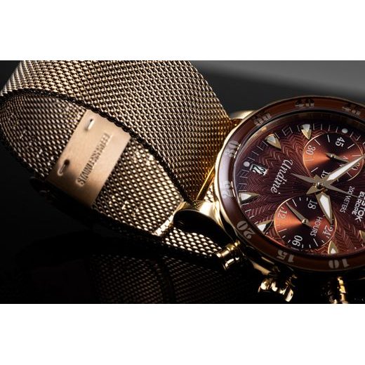 MILÁNSKÝ TAH VOSTOK EUROPE SE ZLATOU PVD ÚPRAVOU PRO UNDINE VK64-515B569 - ŘEMÍNKY - OSTATNÍ