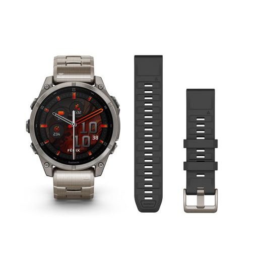 GARMIN FENIX® 8 – 47 MM, AMOLED SAPPHIRE, TITANIUM, VENTILATED TITANIUM BAND 010-02904-40 - FENIX 8 47MM - BRANDS