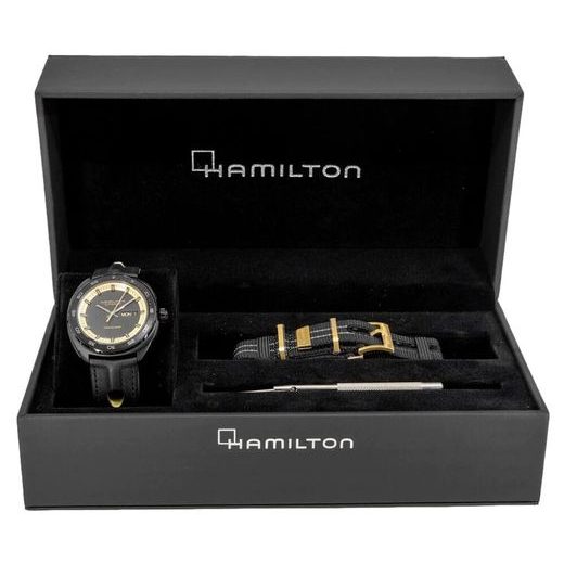 HAMILTON AMERICAN CLASSIC PAN EUROP BLACK & GOLD AUTO H35425730 - AMERICAN CLASSIC - ZNAČKY