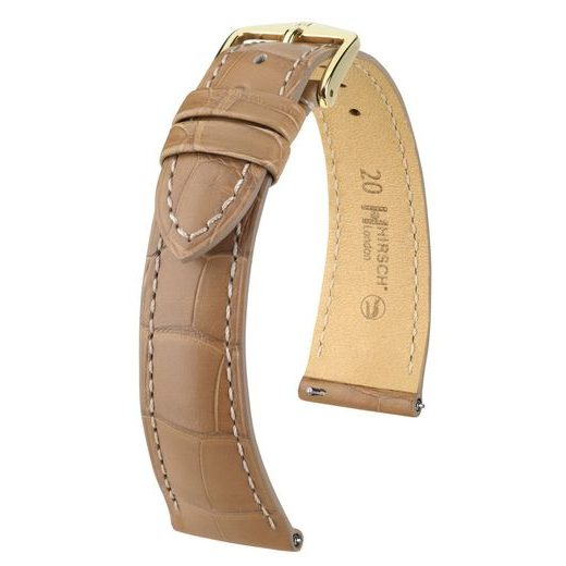 ŘEMÍNEK HIRSCH LONDON ALLIGATOR - BÉŽOVÝ, MAT - ŘEMÍNKY - OSTATNÍ