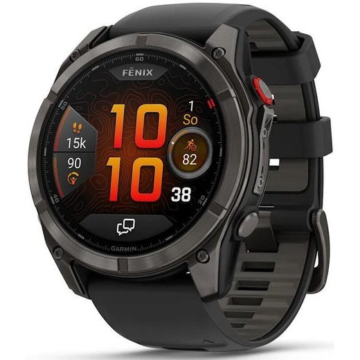 GARMIN FĒNIX® 8 PRO – 51 MM, AMOLED SAPPHIRE, CARBON GREY DLC TITANIUM SE SILIKONOVÝM ŘEMÍNKEM BLACK/PEBBLE GREY 010-03199-01 - FENIX 8 PRO 51MM - ZNAČKY