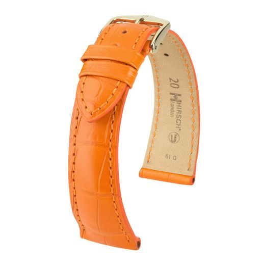 STRAP HIRSCH LONDON ALLIGATOR - ORANGE, MATT - STRAPS - ACCESSORIES