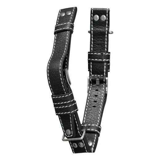 KOŽENÝ ŘEMÍNEK BIATEC | ČERNÝ NAVIGATOR Z BŮVOLÍ KŮŽE - 20 MM - STRAPS - ACCESSORIES