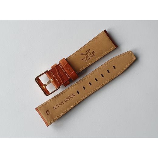 KOŽENÝ ŘEMÍNEK VOSTOK EUROPE CROCO PRO GAZ 14 NH35-565B592 - 23MM/HNĚDÝ/ZLATÁ SPONA - ŘEMÍNKY - OSTATNÍ