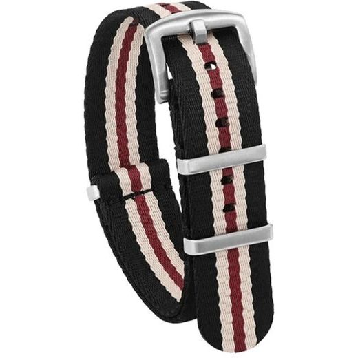 STRAP NATO SPORTS STRIPES, BLACK-KHAKI-RED - STRAPS - ACCESSORIES