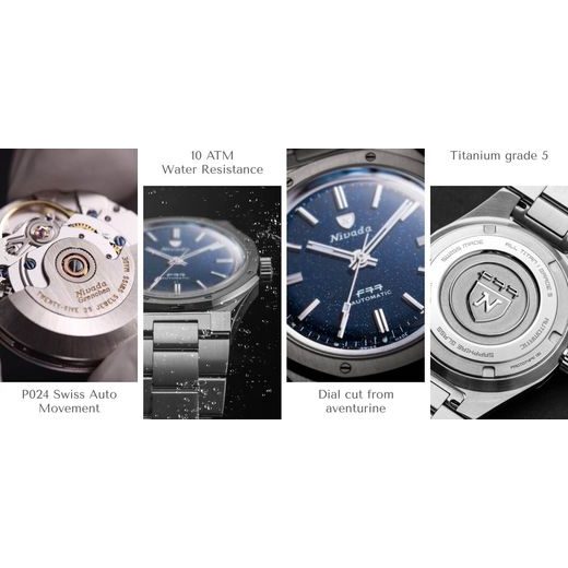 NIVADA GRENCHEN F77 TITANIUM DARK BLUE AVENTURINE - F77 - BRANDS