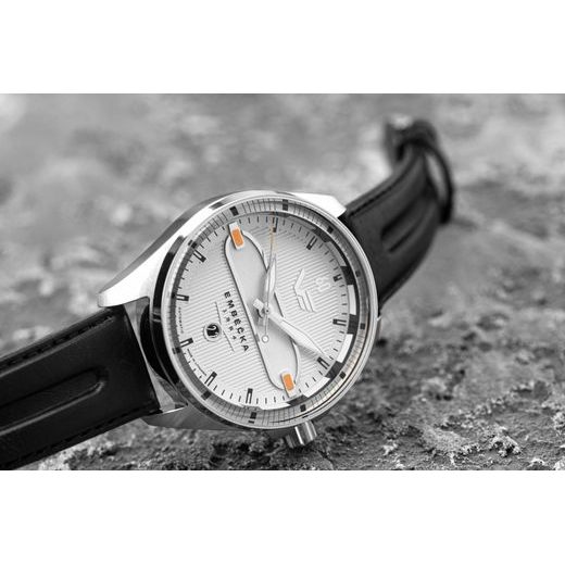 VOSTOK EUROPE LIMITED EDITION EMBÉČKA AUTOMATIC LINE NH35-325A494 - BLACK LEATHER STRAP - EMBÉČKA - BRANDS