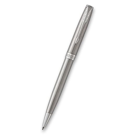 DÁRKOVÁ SADA KULIČKOVÉ PERO PARKER SONNET STAINLESS STEEL CT A KOŽENÉ POUZDRO NA KARTY 1502/5291511 - PENS SETS - ACCESSORIES