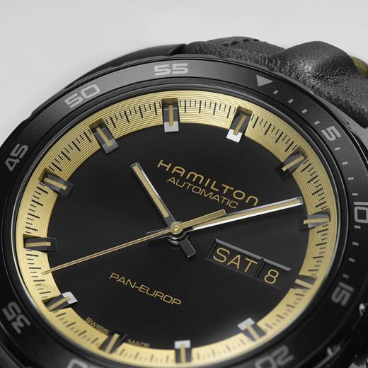 HAMILTON AMERICAN CLASSIC PAN EUROP BLACK & GOLD AUTO H35425730 - AMERICAN CLASSIC - ZNAČKY