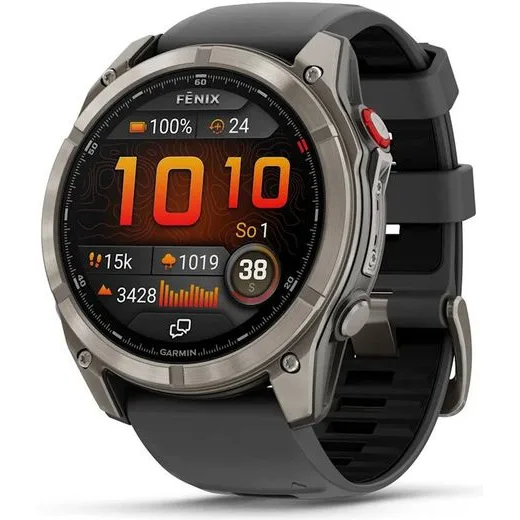 GARMIN FĒNIX® 8 PRO – 51 MM, AMOLED SAPPHIRE, TITANIUM SE SILIKONOVÝM ŘEMÍNKEM GRAPHITE/BLACK 010-03199-11 - FENIX 8 PRO 51MM - ZNAČKY