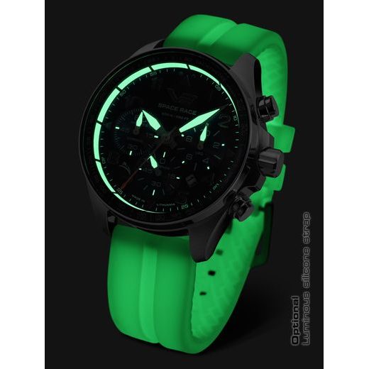 VOSTOK EUROPE SPACE RACE CHRONO LINE 6S30-325C744 - WHITE RUBBER STRAP (LUMINESCENT) - SPACE RACE - BRANDS