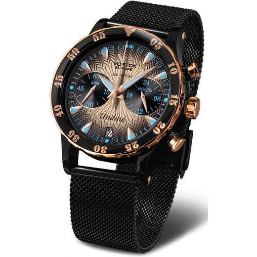 VOSTOK EUROPE UNDINE VK64-515E627 - ČERNÝ OCELOVÝ NÁRAMEK - UNDINÉ - ZNAČKY