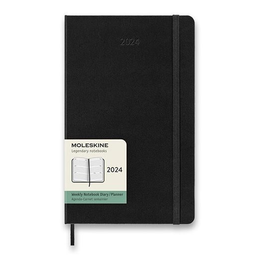 DIÁŘ MOLESKINE 2024 ČERNÝ - TÝDENNÍ - TVRDÉ DESKY - L 1206/5723117 - DIÁŘE A ZÁPISNÍKY - OSTATNÍ