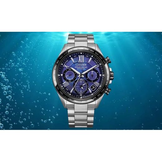 CITIZEN ATTESA SATELLITE WAVE GPS UNITE WITH BLUE LIMITED EDITION CC4075-50L - SUPER TITANIUM - ZNAČKY