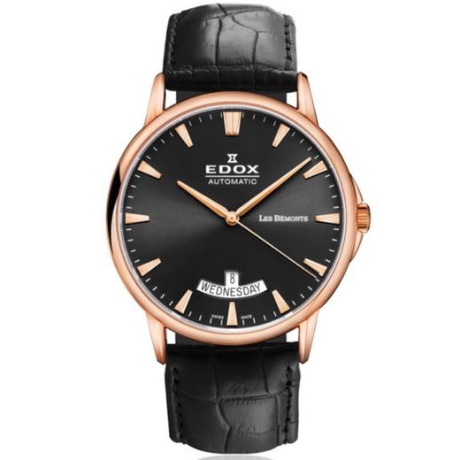 EDOX LES BÉMONTS DAY DATE 83015-37R-NIR - EDOX - ZNAČKY