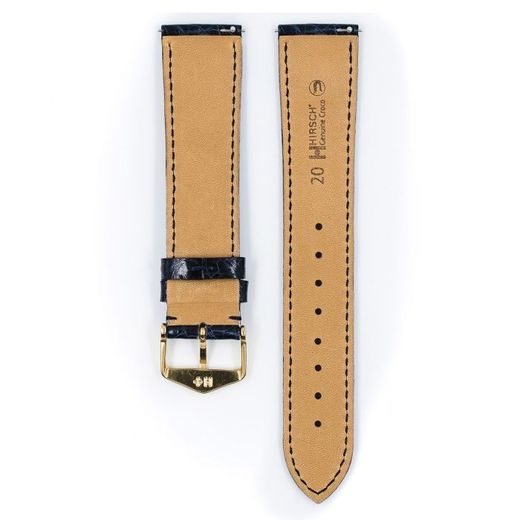 ŘEMÍNEK HIRSCH GENUINE CROCO 1 - TMAVĚ MODRÝ, LESK - STRAPS - ACCESSORIES