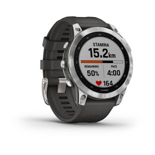 GARMIN FENIX 7 PRO SILVER/ GRAPHITE SILICONE BAND - 010-02540-01 - FENIX 7 - BRANDS