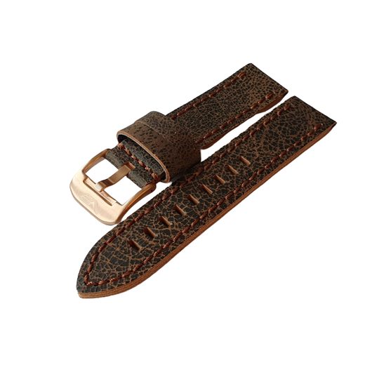 VINTAGE KOŽENÝ ŘEMÍNEK VOSTOK EUROPE 22MM PRO MODELY ALMAZ - MĚDĚNÁ SPONA - ŘEMÍNKY - OSTATNÍ