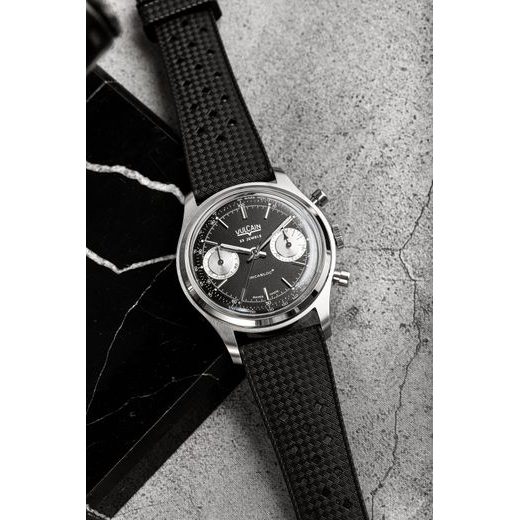 VULCAIN CHRONOGRAPH 70'S - BLACK / SILVER - CHRONOGRAPH 1970'S - ZNAČKY
