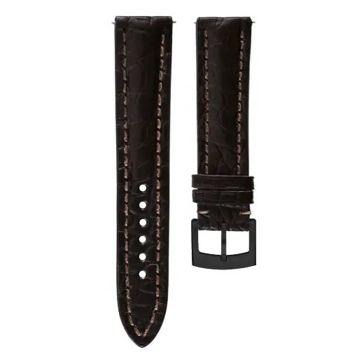 KOŽENÝ ŘEMÍNEK BIATEC Z PRAVÉHO KROKODÝLA | HNĚDÝ - 20 MM - STRAPS - ACCESSORIES