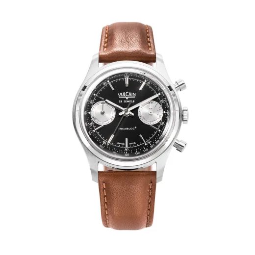VULCAIN CHRONOGRAPH 70'S - BLACK / SILVER - CHRONOGRAPH 1970'S - ZNAČKY