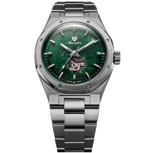 NIVADA GRENCHEN F77 TITANIUM GREEN AVENTURINE OPEN HEART MK2 - 38MM - F77 - ZNAČKY