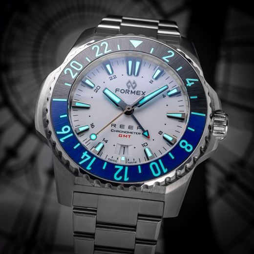 FORMEX REEF GMT AUTOMATIC CHRONOMETER WHITE DIAL WITH RED GMT - REEF - BRANDS