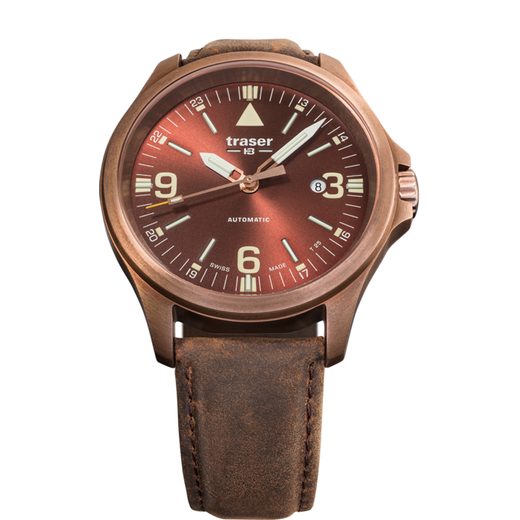 TRASER P67 OFFICER PRO AUTOMATIC BRONZE BROWN, LEATHER - HERITAGE - BRANDS