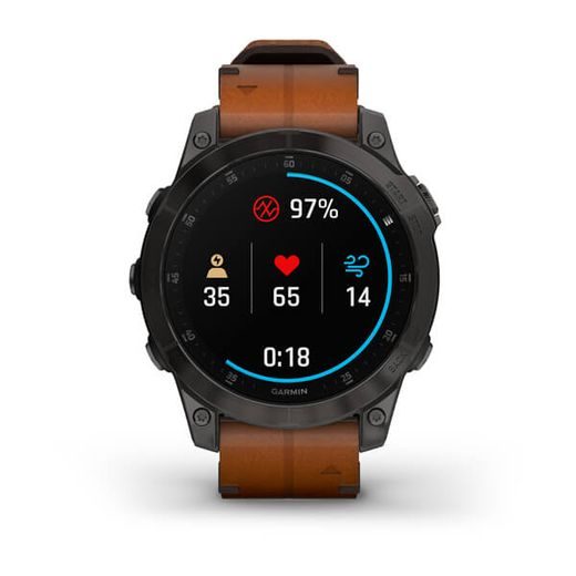 GARMIN EPIX™ PRO SAPPHIRE STYLE, TITAN BLACK/ BROWN LEATHER BAND - 010-02582-30 - EPIX - BRANDS