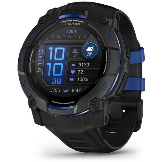 GARMIN INSTINCT® 3 – 50 MM, AMOLED BLACK S ŘEMÍNKEM BOLT BLUE / BLACK 010-03020-03 - INSTINCT 3 - ZNAČKY