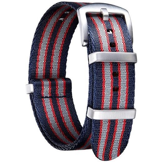 STRAP NATO SPORTS STRIPES, BLUE-RED-GREY - STRAPS - ACCESSORIES