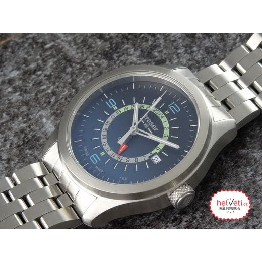 TRASER AURORA GMT BLUE, LEATHER - CLASSIC - BRANDS