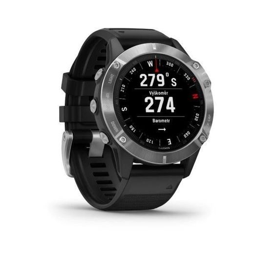 GARMIN FENIX6 GLASS, SILVER/BLACK BAND 010-02158-00 - GARMIN - ZNAČKY