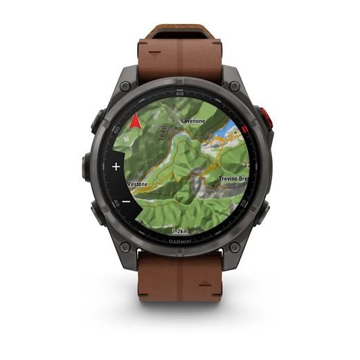 GARMIN FĒNIX® 8 PRO – 47 MM, AMOLED SAPPHIRE, CARBON GREY DLC TITANIUM S CHESTNUT KOŽENÝM ŘEMÍNKEM 010-03198-40 - FENIX 8 PRO 47MM - ZNAČKY