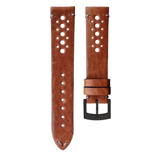 KOŽENÝ ŘEMÍNEK BIATEC | HNĚDÝ RACING - 20 MM - STRAPS - ACCESSORIES