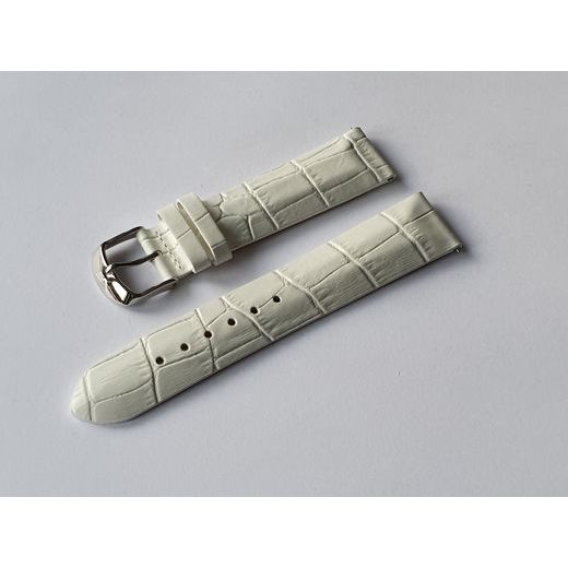 KOŽENÝ ŘEMÍNEK VOSTOK EUROPE CROCO PRO UNDINE - BÍLÝ/LESKLÁ SPONA - ŘEMÍNKY - OSTATNÍ