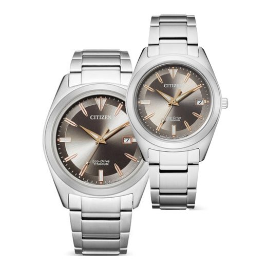 SET CITIZEN ECO-DRIVE SUPER TITANIUM AW1640-83H A FE6150-85H - HODINKY PRO PÁRY - HODINKY