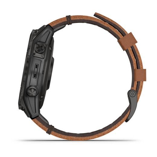 GARMIN EPIX™ PRO SAPPHIRE STYLE, TITAN BLACK/ BROWN LEATHER BAND - 010-02582-30 - EPIX - BRANDS