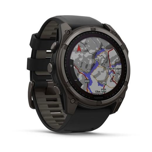 GARMIN FENIX® 8 – 51 MM, SOLAR, SAPPHIRE SAPPHIRE, CARBON GREY DLC TITANIUM S BLACK/GREY SILIKONOVÝM ŘEMÍNKEM 010-02907-11 - FENIX 8 51MM - ZNAČKY