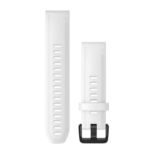 GARMIN QUICKFIT 20 STRAP, SILICONE, WHITE, BLACK BUCKLE - 010-12865-00 - STRAPS - ACCESSORIES